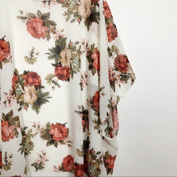 Color Swatch Floral Kimono Cardigan Top Size L - Picture 6 of 12